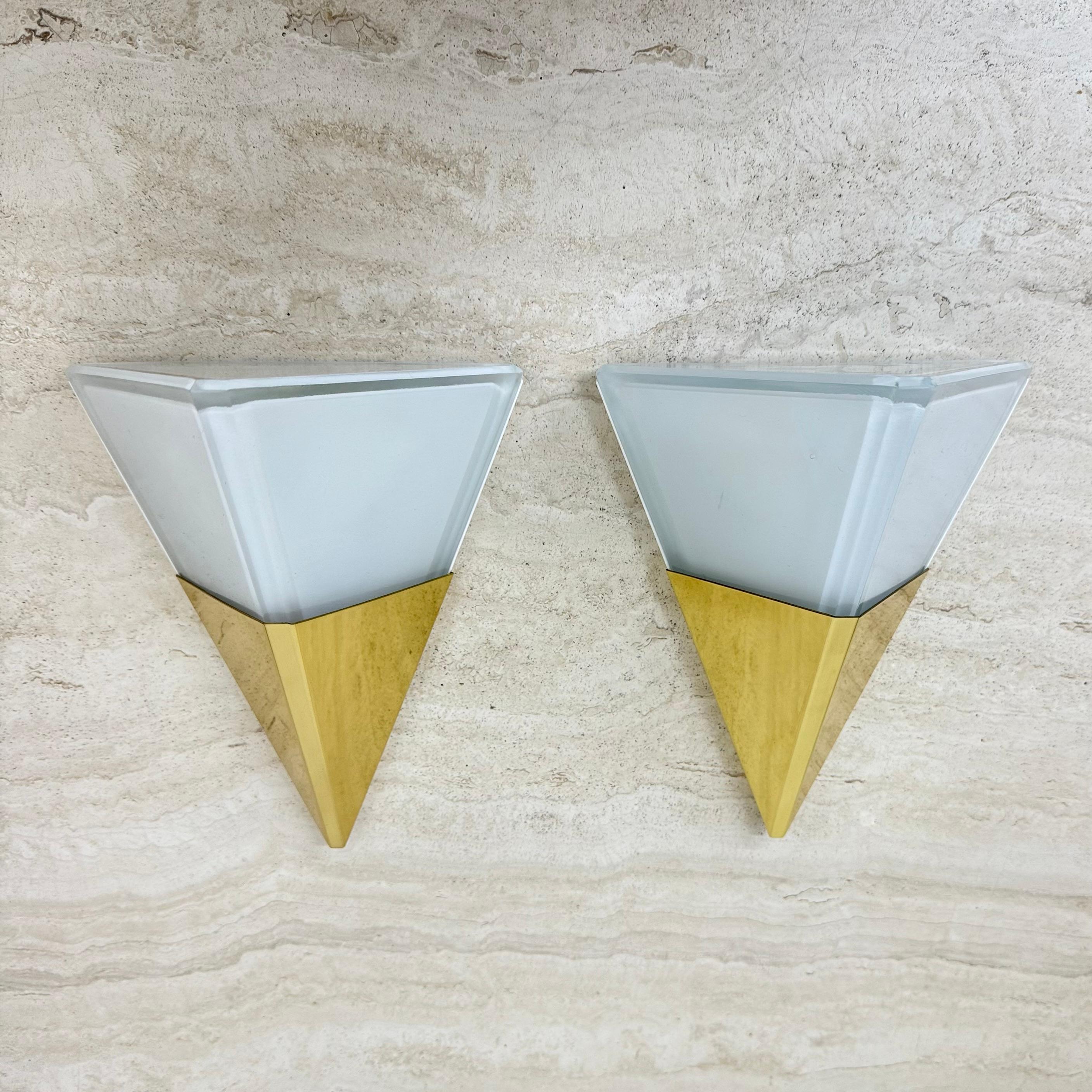 2er Set Glashütte Limburg Wandlampen Wandleuchter , 1970er Jahre im Zustand „Gut“ im Angebot in Delft, NL