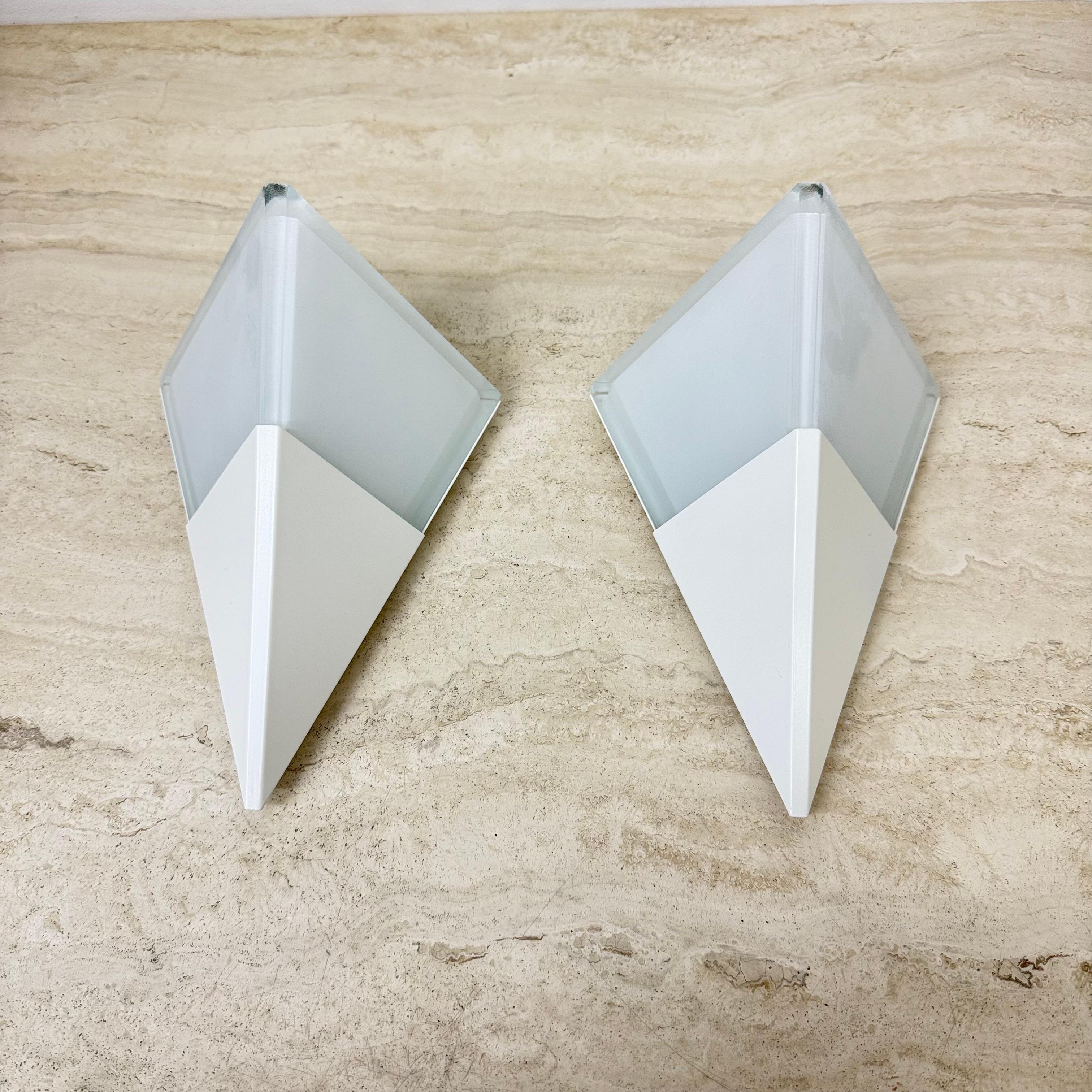 2er Set Glashütte Limburg Wandlampen Wandleuchter , 1970er Jahre (Ende des 20. Jahrhunderts) im Angebot