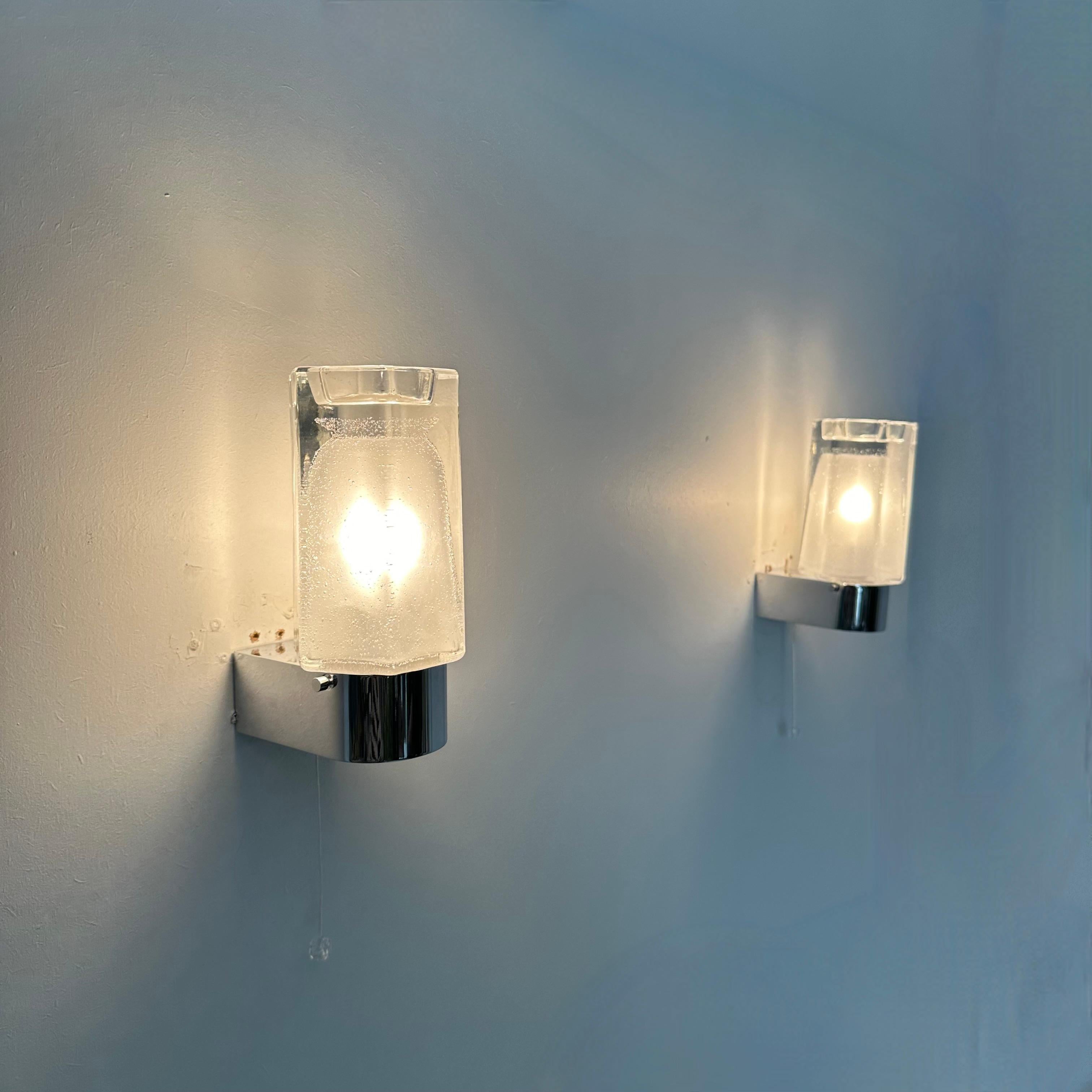 Set di 2 lampade da parete Glashütte Limburg, anni '70 in vendita 1