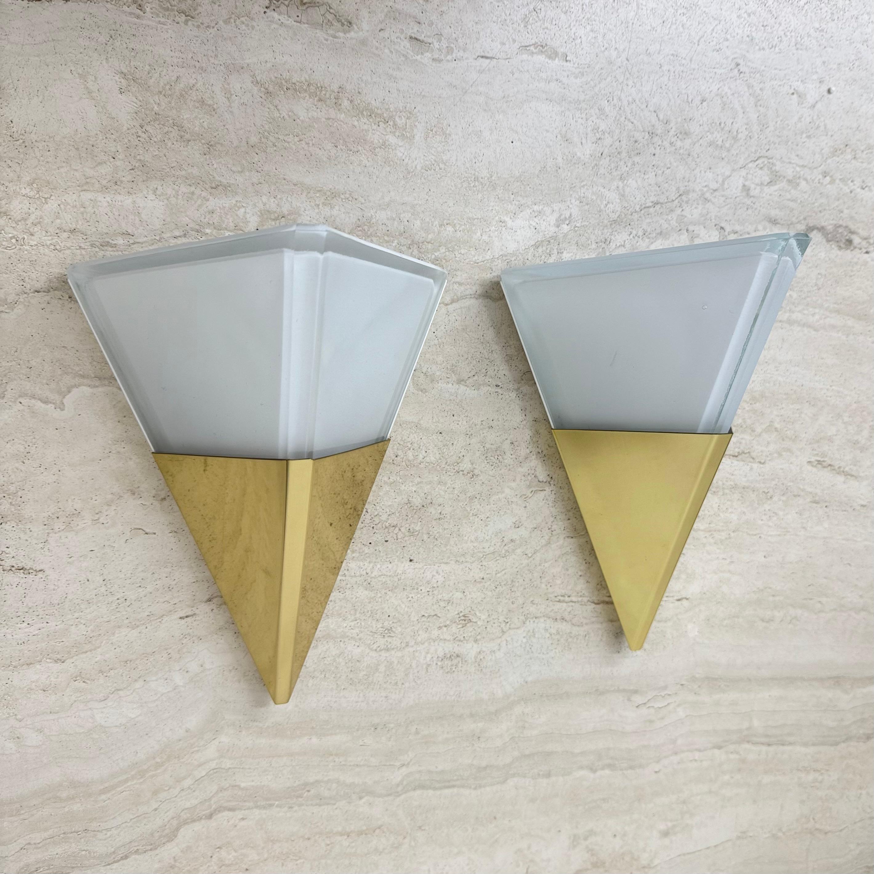 2er Set Glashütte Limburg Wandlampen Wandleuchter , 1970er Jahre im Angebot 1