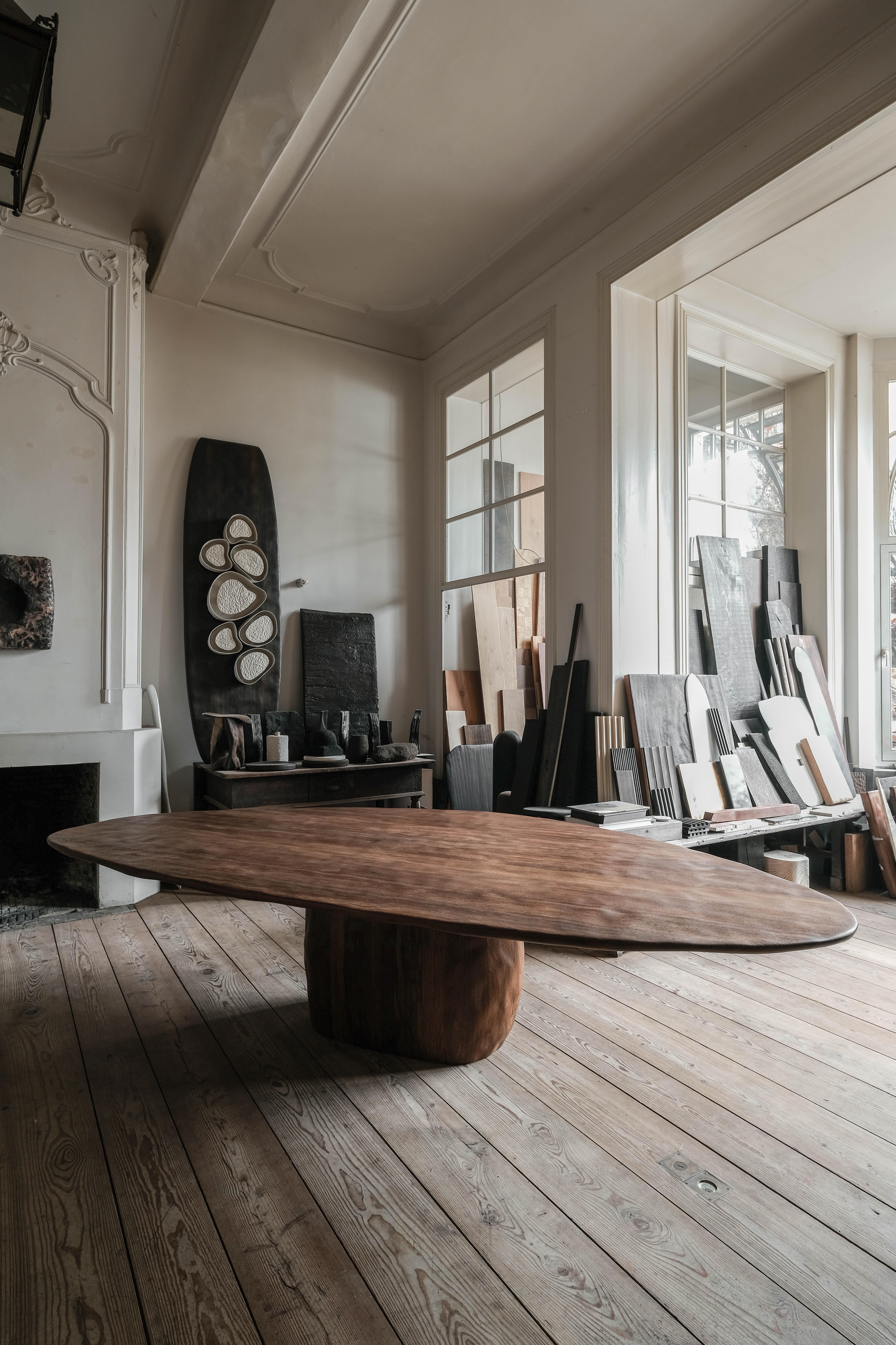 Modern Set of 2 Limestone Low Table by Atelier Benoit Viaene For Sale