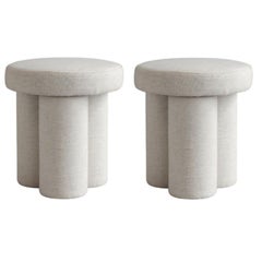 Set of 2 Linen Big Foot Stools by 101 Copenhagen