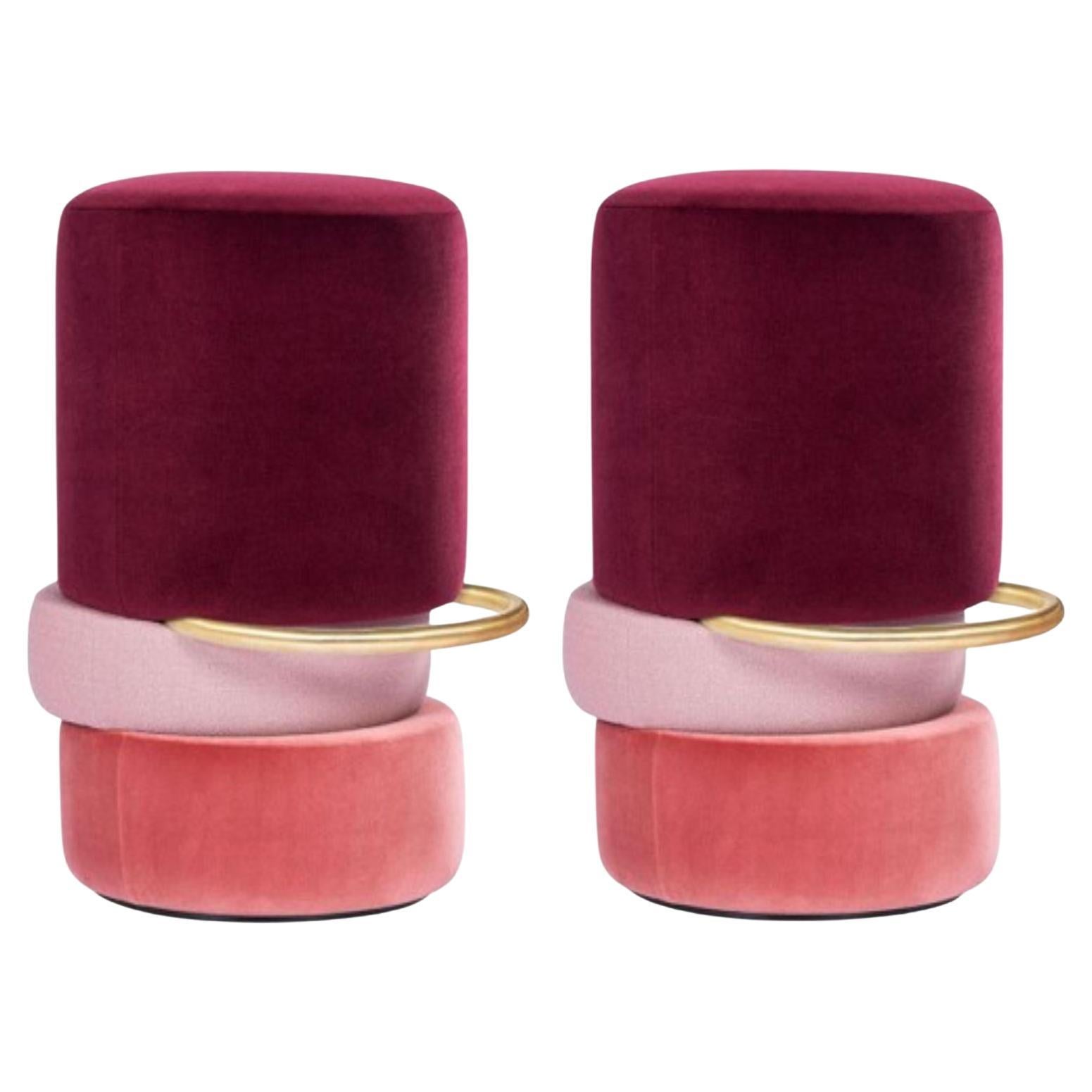 Set of 2 Lipstick Bar Stools by Royal Stranger