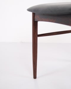 Lot de 2 chaises de salle à manger « Lis » en bois de palissandre et cuir « Black Elegance » par Niels Koefoed