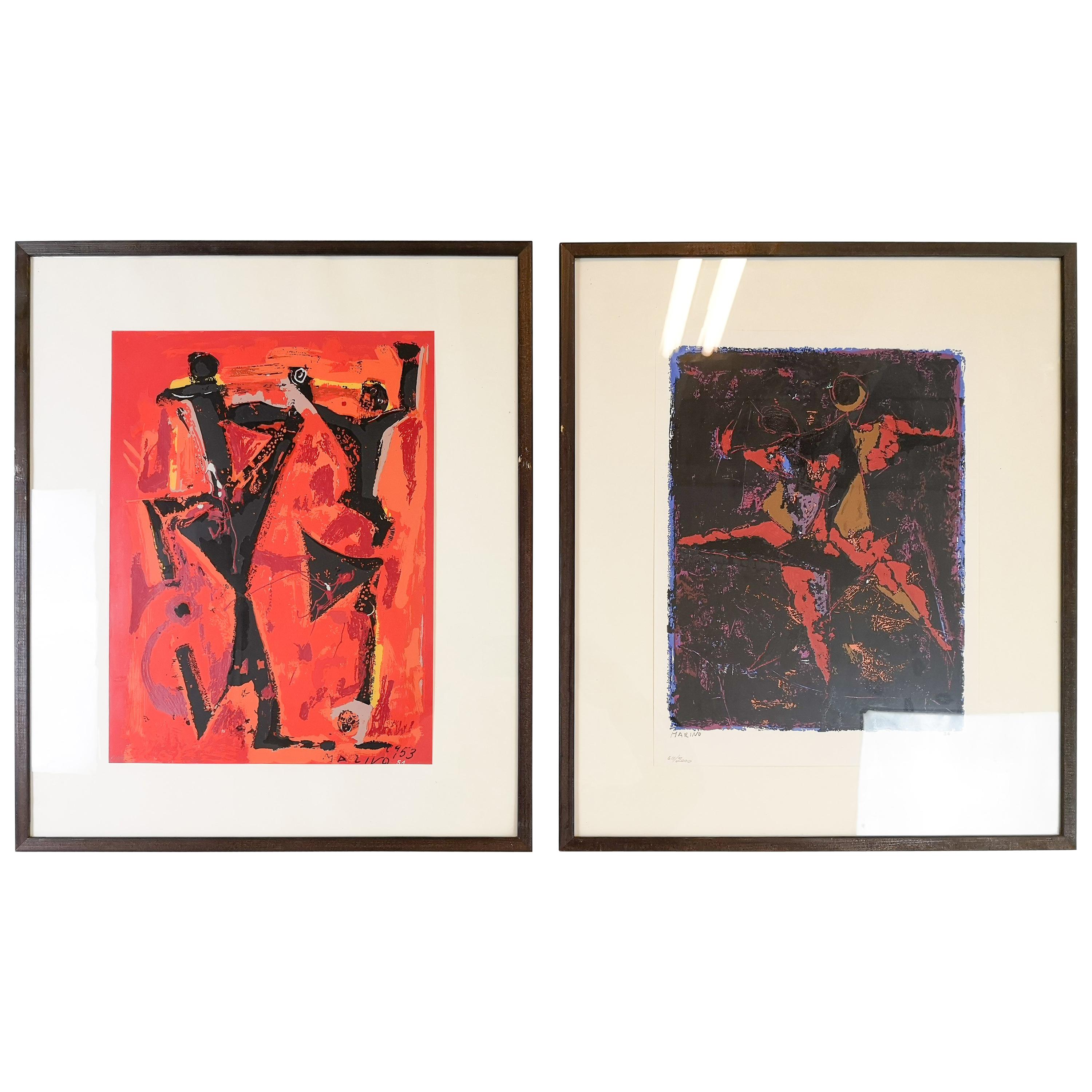 Set of 2 Lithographs After a Drawing by Marino Marini