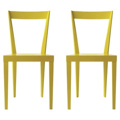 Set of 2 Livia Light Yellow Chairs by Giò Ponti