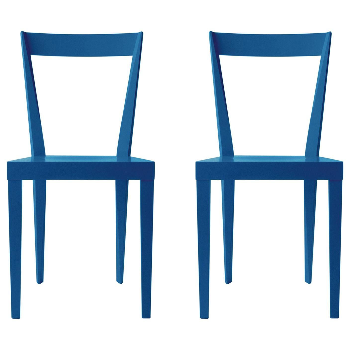 Set of 2 Livia Teal Chairs by Gio Ponti