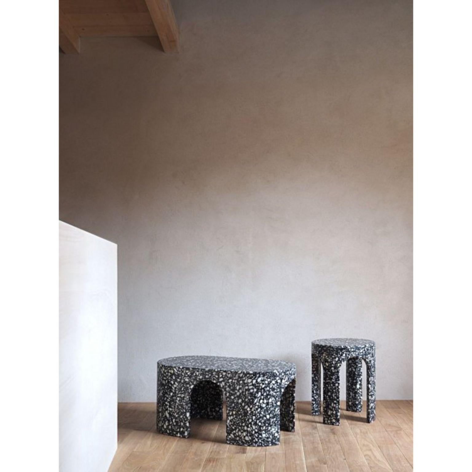 Modern Set of 2 Loggia Terrazzo Side and Coffee Table For Sale