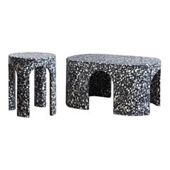 Set of 2 Loggia Terrazzo Side and Coffee Table
