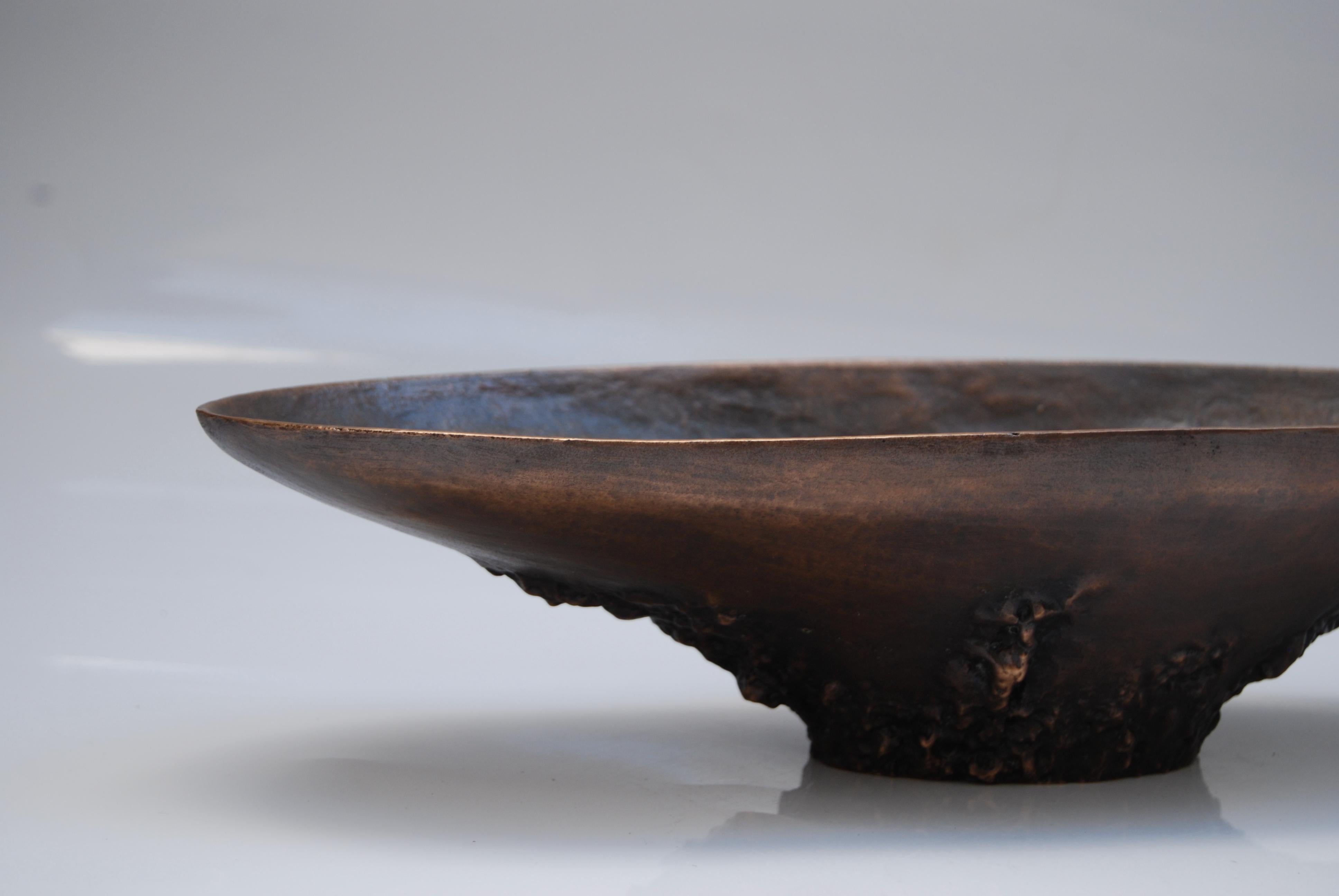 Modern Set of 2 Long Bowls in Dark Bronze by Fakasaka Design