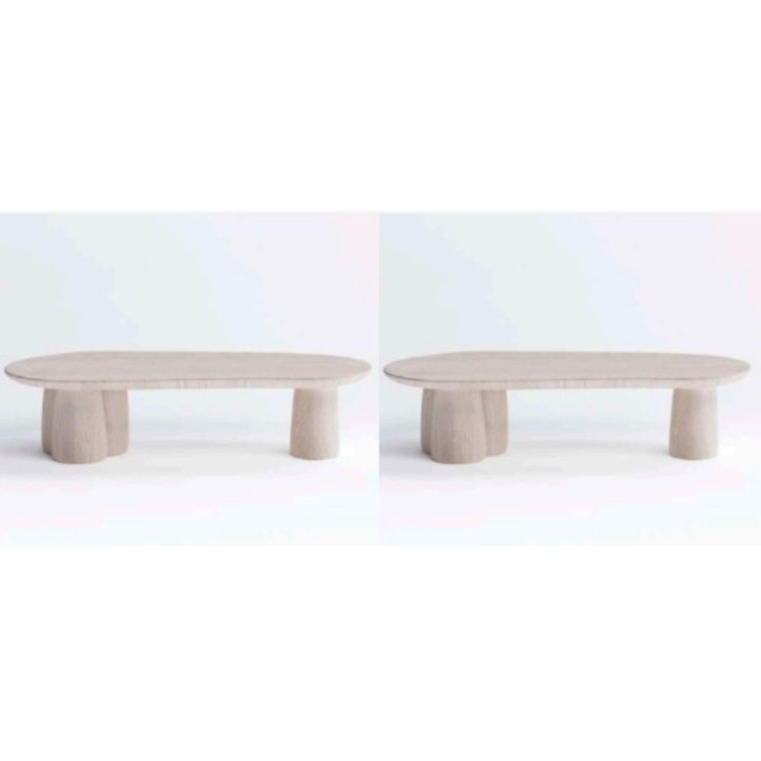 Set of 2 long coffee tables by Faina
Design: Victoriya Yakusha
Materials: ash in natural or black color
Dimensions: W 113 x D 47 x H 29 cm

Like strong sunflower stems, SONIAH tables are fed with energy from the ground, saturating with it the