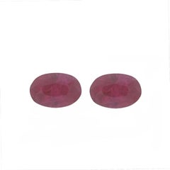 Set of 2 Loose Rubies - Oval .84ctw Red Matched Pair