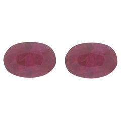 Set of 2 Loose Rubies - Oval .84ctw Red Matched Pair