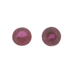 Set of 2 Loose Rubies - Round .51ctw Pinkish Red Matched Pair
