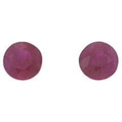 Set of 2 Loose Rubies - Round .63ctw Red Matched Pair