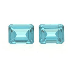 Set of 2 Loose Tourmalines - Emerald Cut 1.57ctw Blue Green Matched Pair