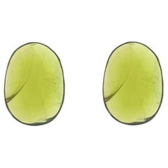 Juego de 2 Turmalinas Sueltas - Cabujón Corte Rosa 2,05ctw Pareja Combinada Verde