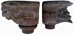 Set of Two Louis XVI French Parisian Cast Iron Roof Gargoyles from the 1800s