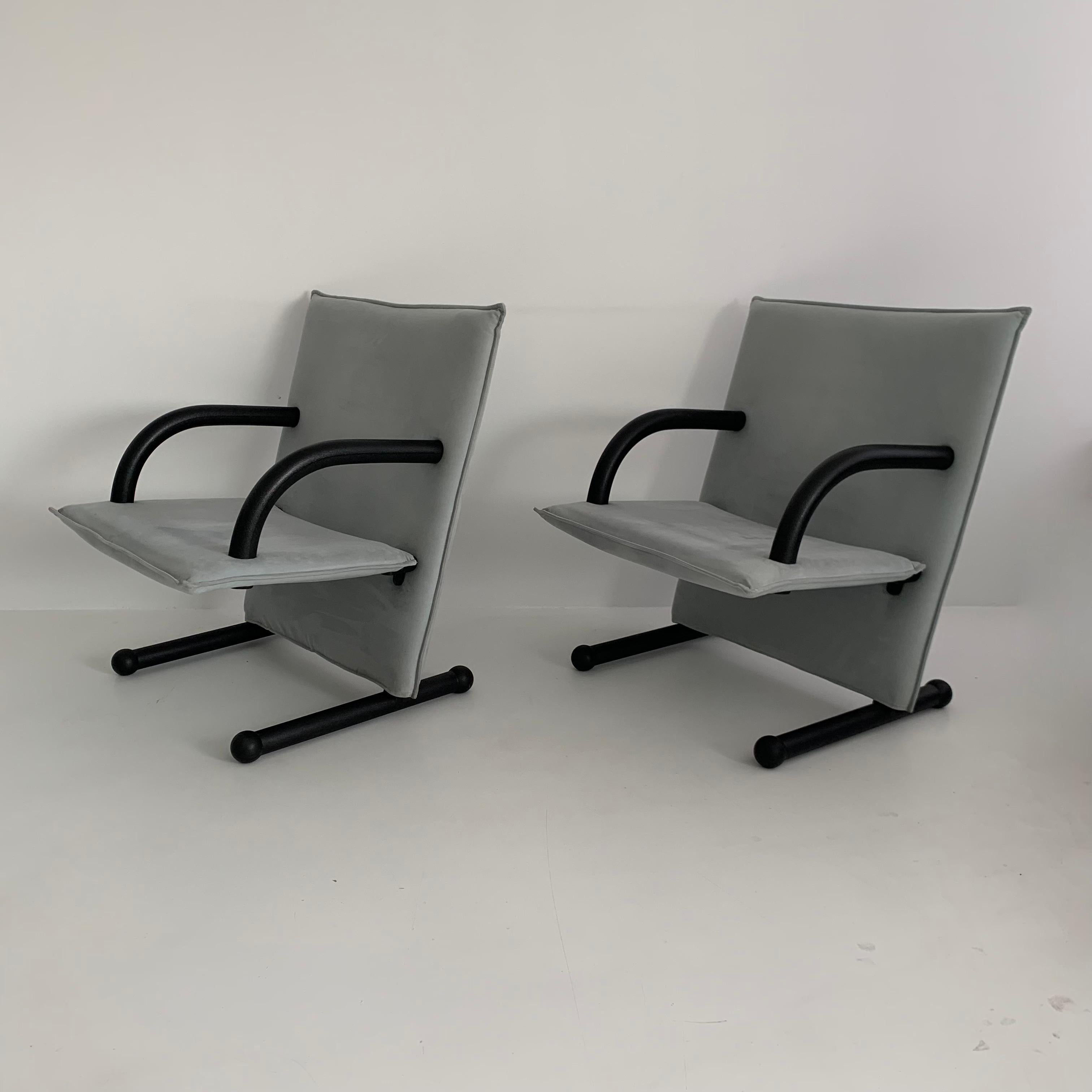 Set of 2 Lounge Chairs Burkhard Vogtherr for Arflex T-Line, 1980’s For Sale 7