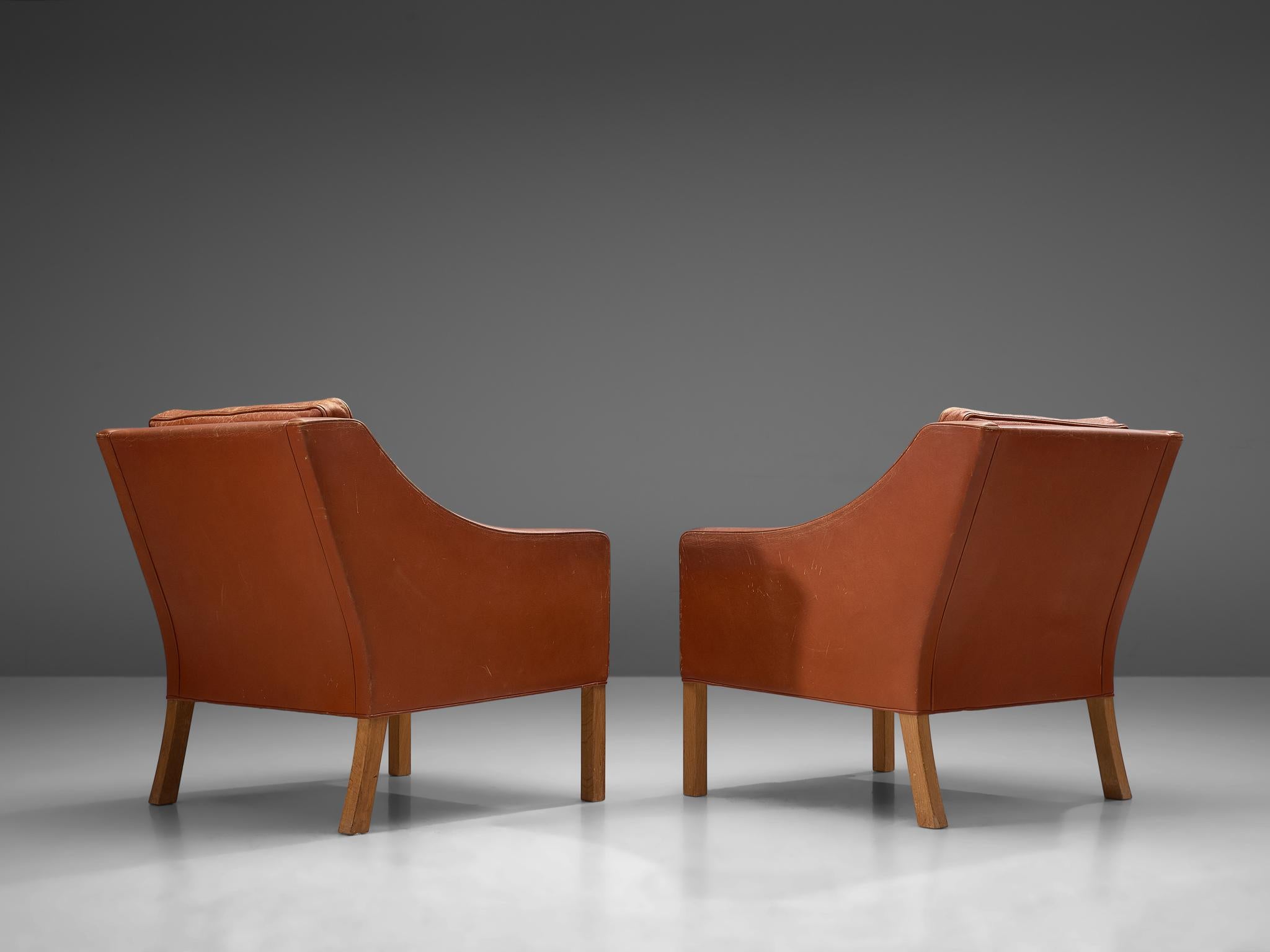Mid-Century Modern Set of 2 Lounge Chairs by Børge Mogensen for Fredericia Møbelfabrik, Denmark