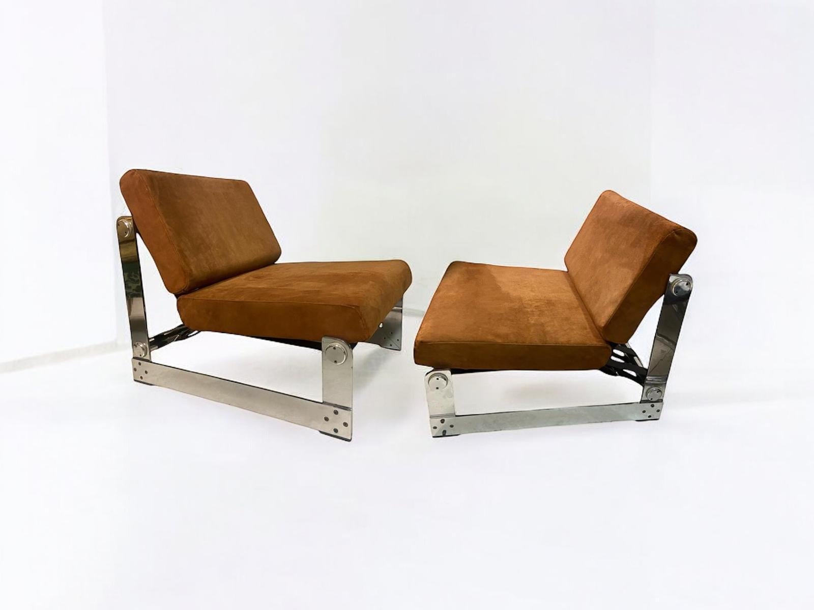 Ensemble de 2 chaises longues par Gilles Bouchez pour Airborne, 1972 en vente 1