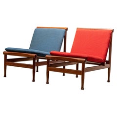 Vintage Set of 2 Lounge Chairs by Kai Lyngfeld Larsen in Teak, Denmark, 1960's