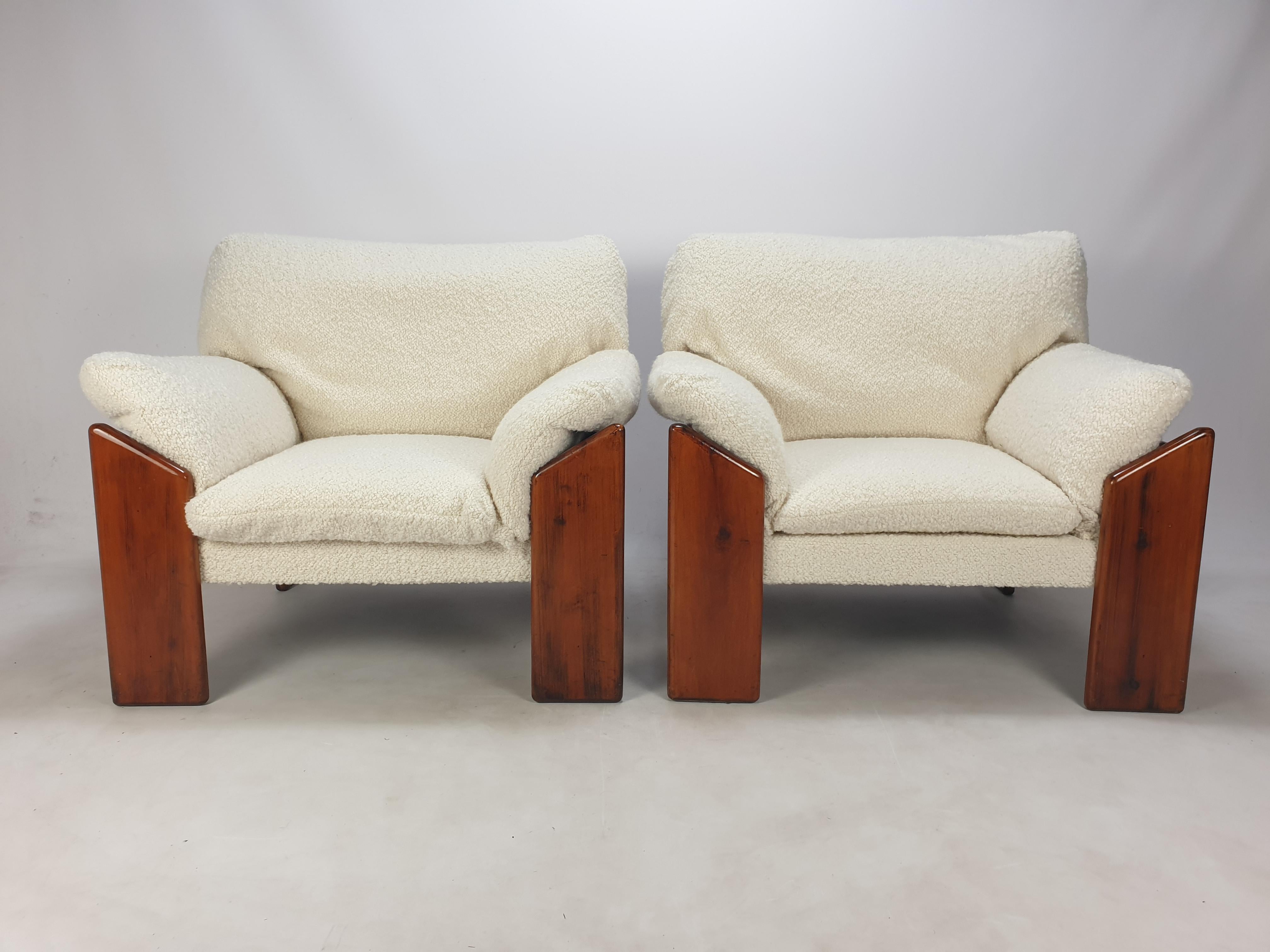 Mid-Century Modern Set of 2 Lounge Chairs by Mario Marenco for Mobil Girgi, 1970s