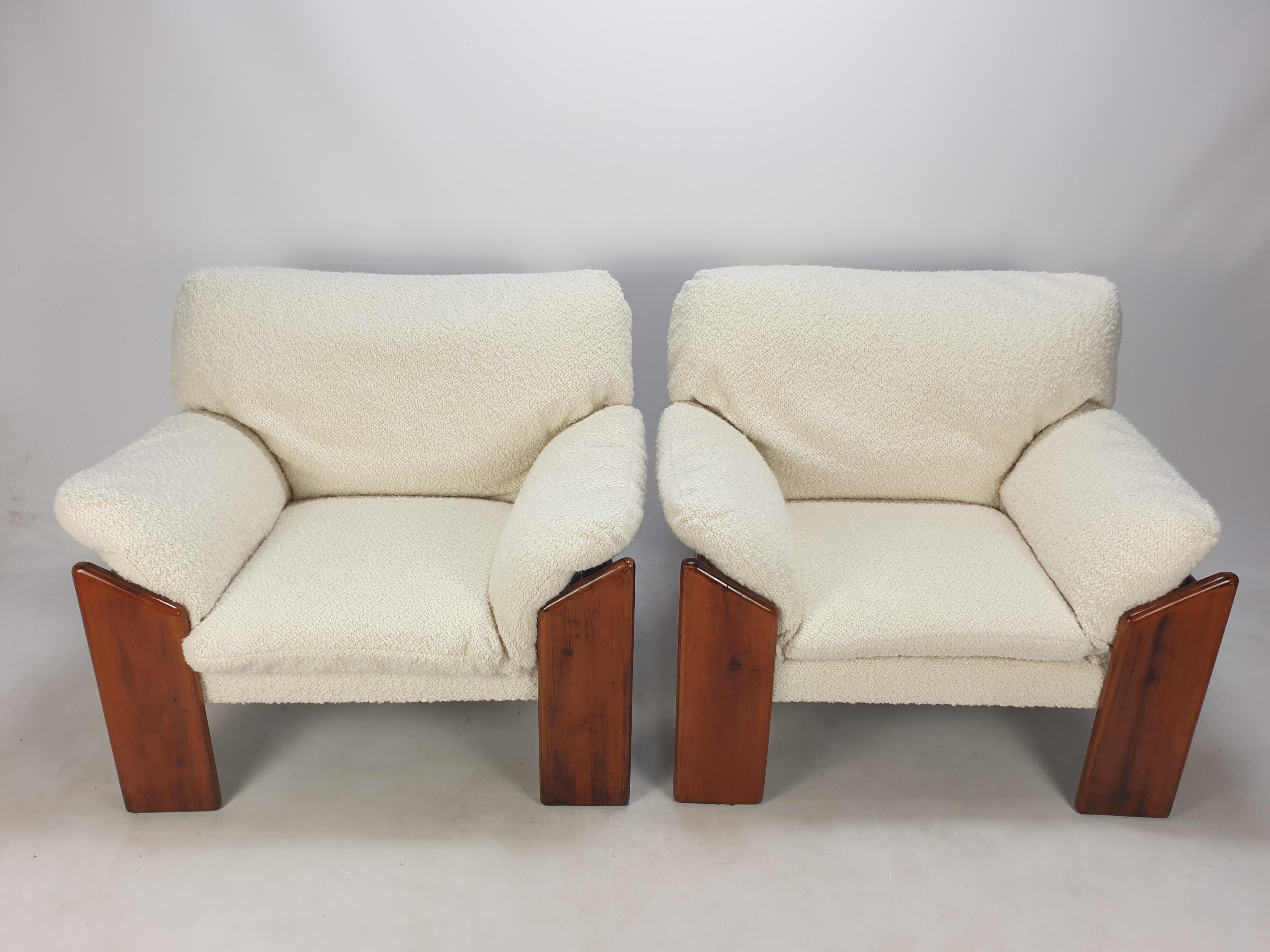 Italian Set of 2 Lounge Chairs by Mario Marenco for Mobil Girgi, 1970s