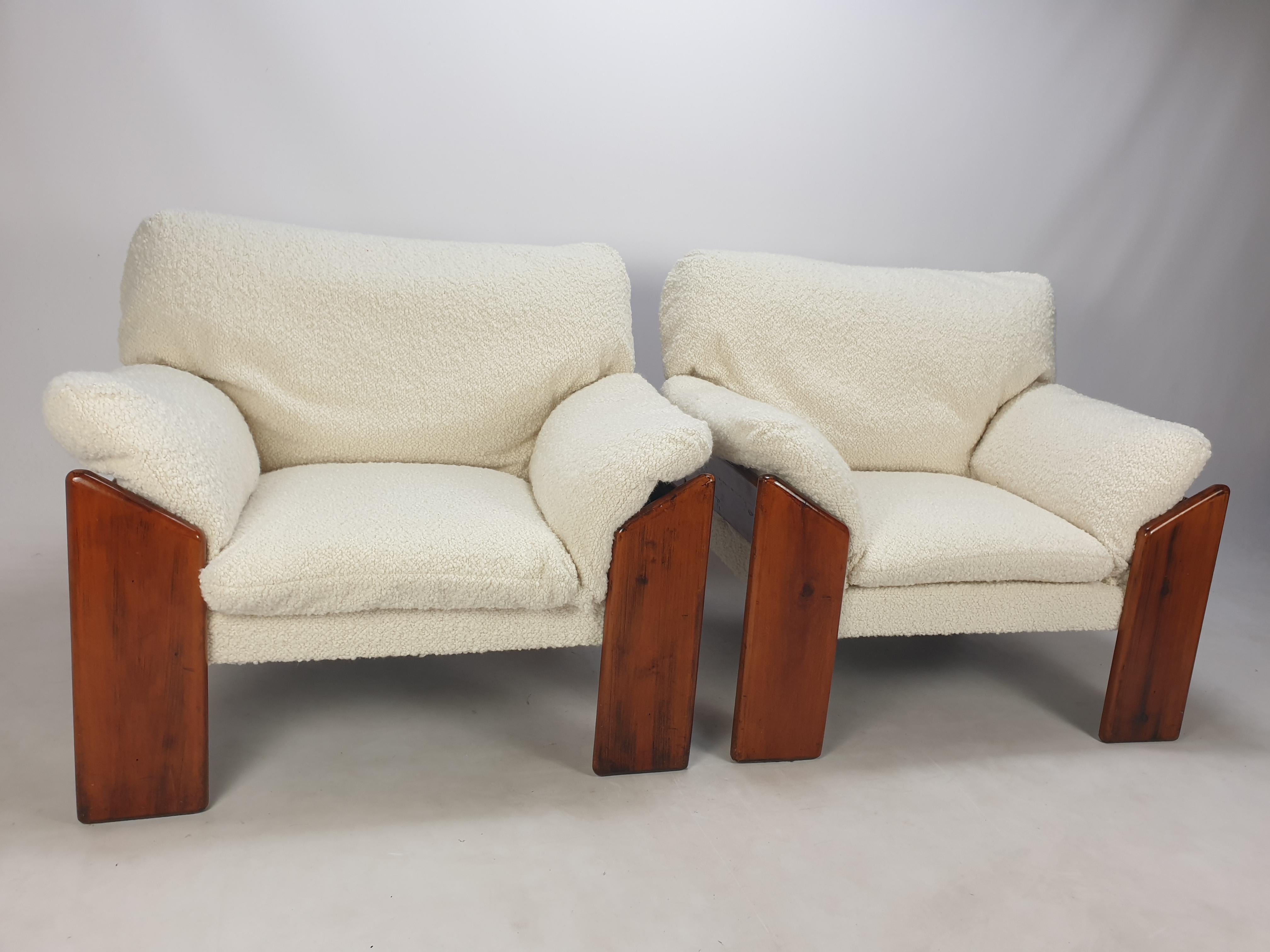 Set of 2 Lounge Chairs by Mario Marenco for Mobil Girgi, 1970s In Good Condition In Oud Beijerland, NL