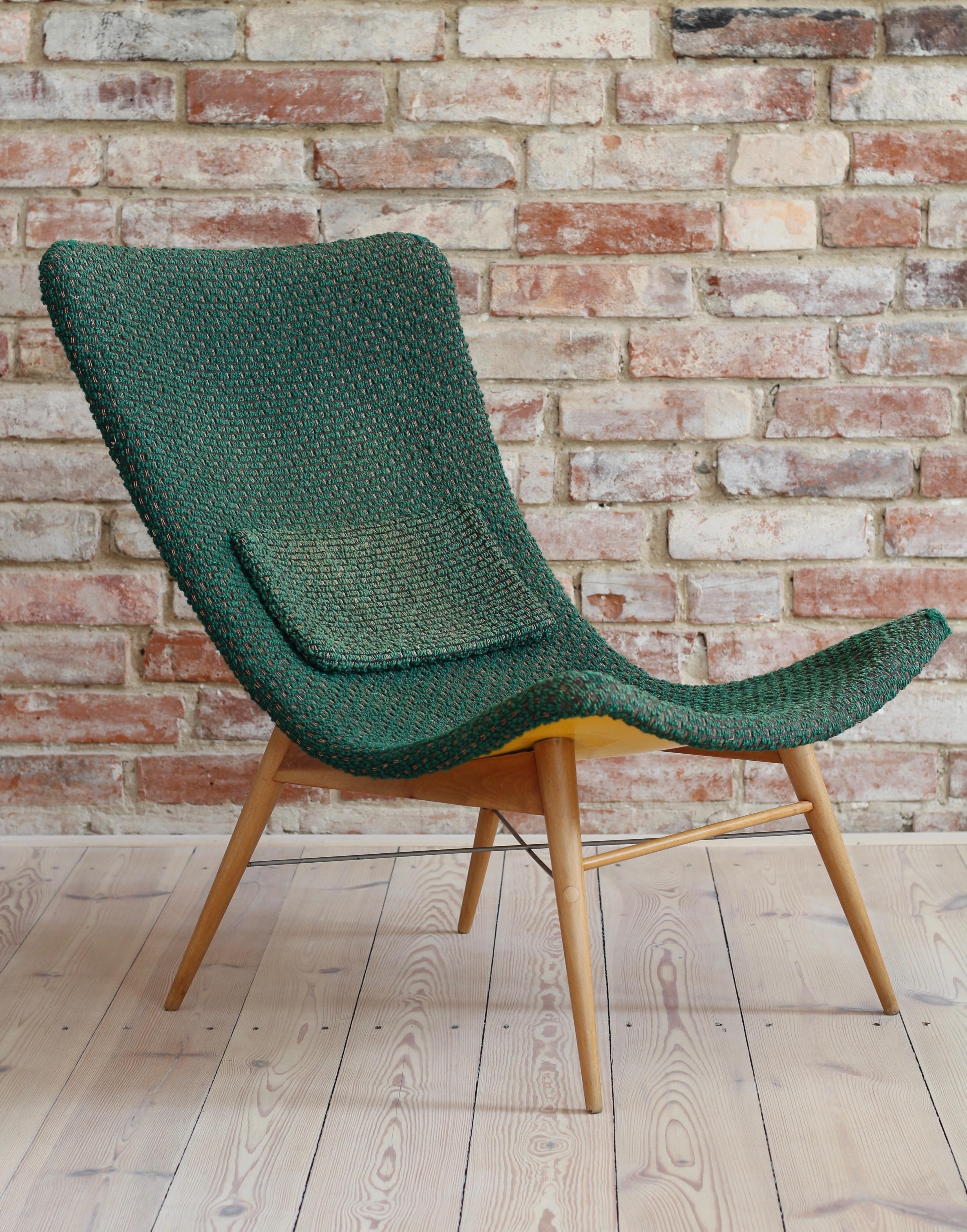 Fiberglass Lounge Chair by Miroslav Navratil, 1959, Original Condition