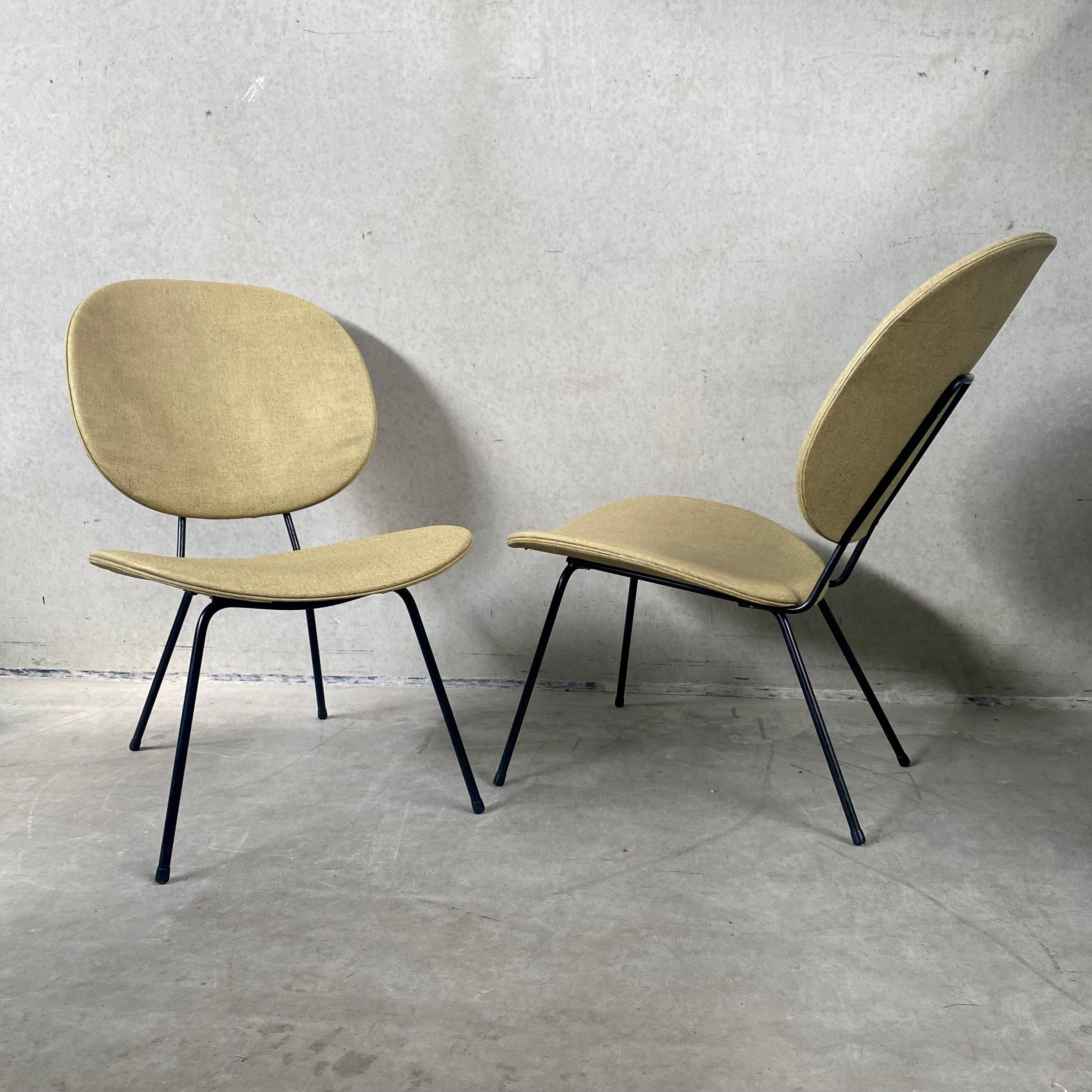Mid-Century Modern Set of 2 Lounge Chairs by W.H. Gispen for Kembo, Netherlands 1950 For Sale