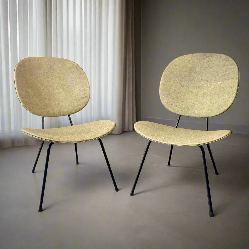 Dutch Set of 2 Lounge Chairs by W.H. Gispen for Kembo, Netherlands 1950 For Sale