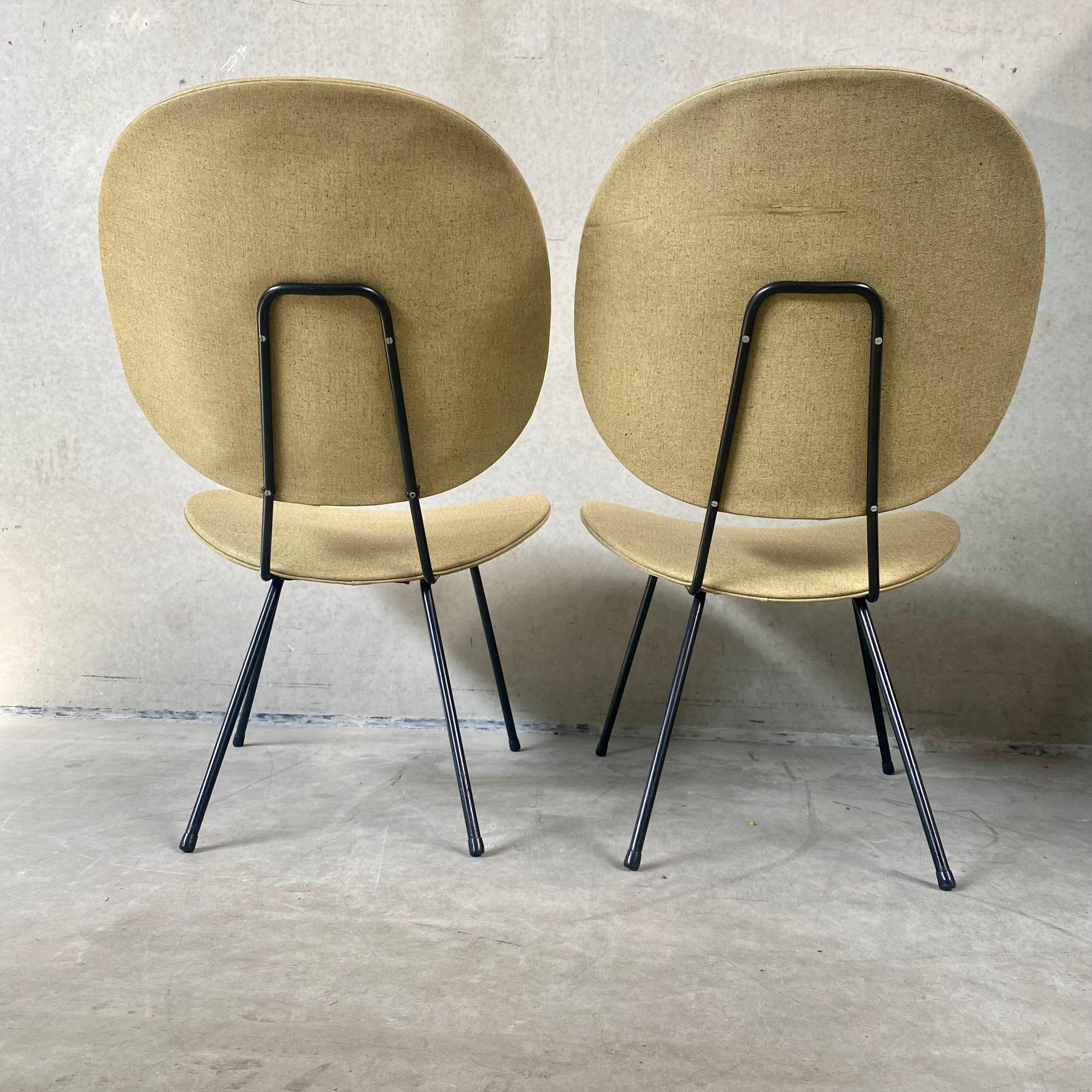 Metal Set of 2 Lounge Chairs by W.H. Gispen for Kembo, Netherlands 1950 For Sale