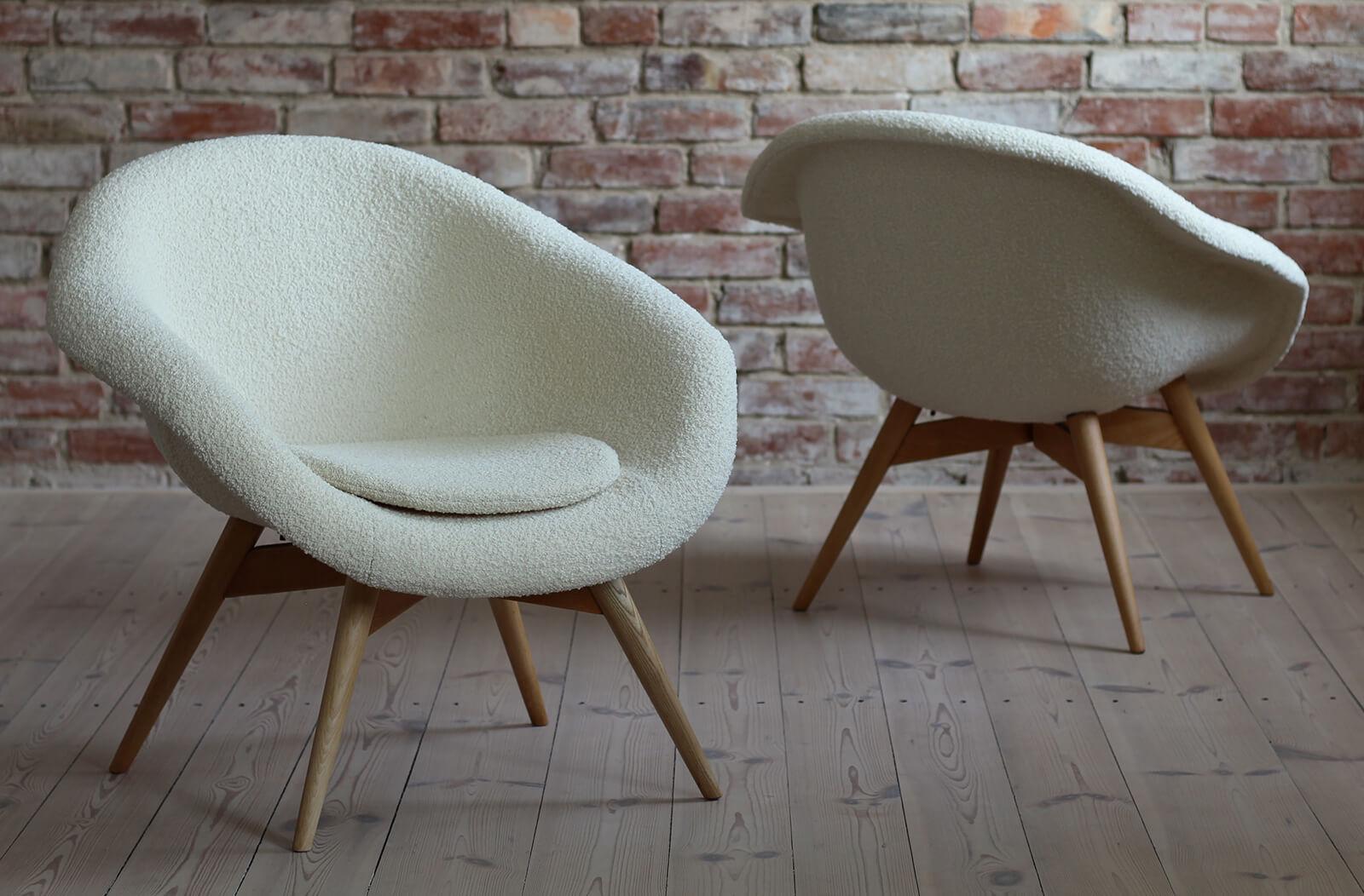 Ensemble de 2 fauteuils de salon conçus par Miroslav Navrtil, années 1950, République tchèque Bon état - En vente à Wrocław, Poland