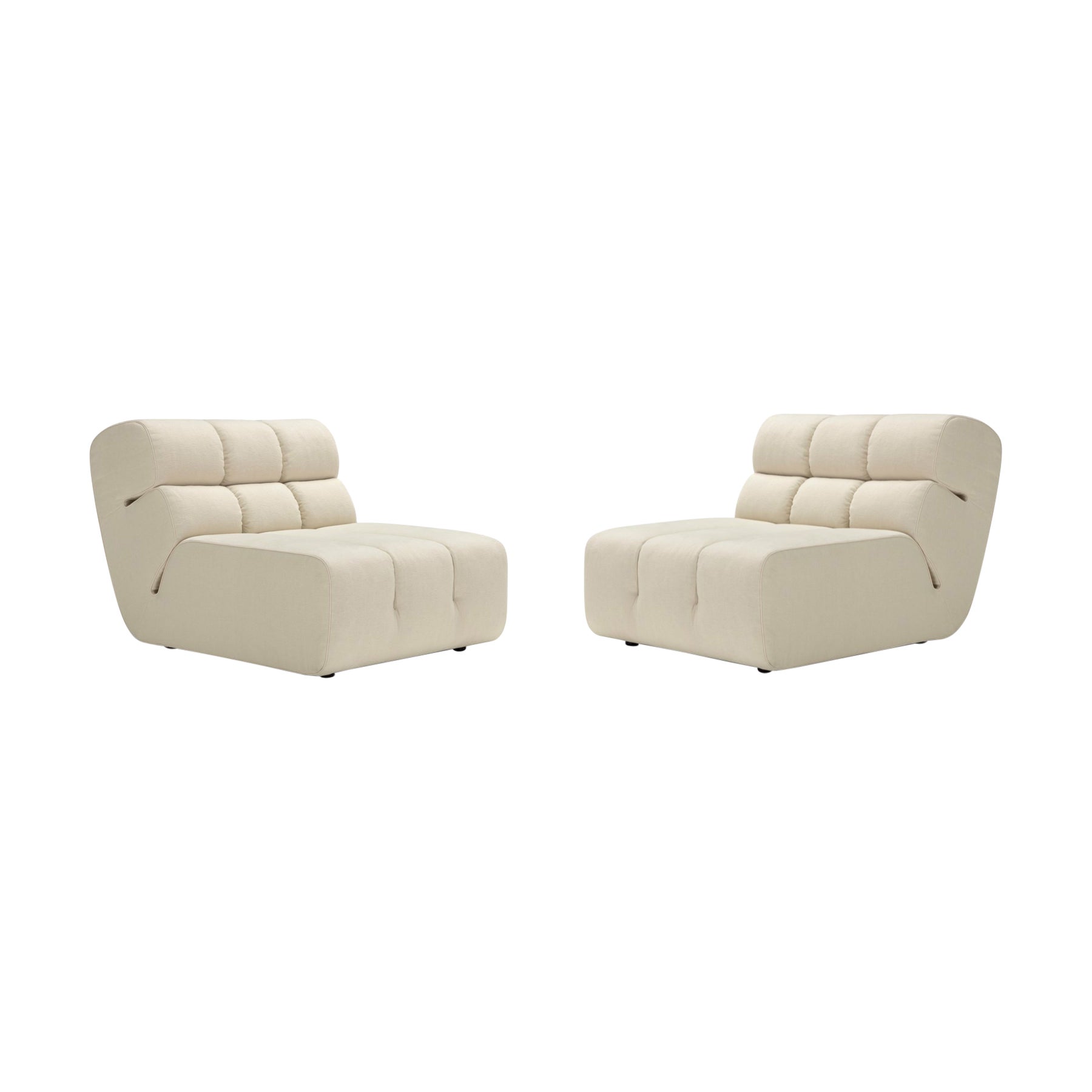 Ensemble de 2 chaises longues Palmo par Amura Lab, blanches, Fibris 03