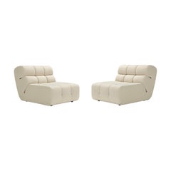 Set of 2 Lounge Chairs 'Palmo' by Amura Lab, White, Fibris 03