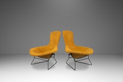 Set of 2 Lounge Chairs w/ Matching Ottomans, Harry Bertoia, Knoll, USA, c. 1960s