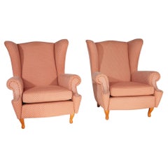 Set of 2 Lounge Wingback Chairs attributed to ISA Bergamo