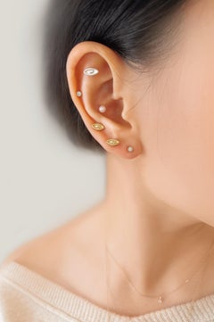 Set of 2 Lovers Eye Studs in 14K Yellow Gold by Alice Son