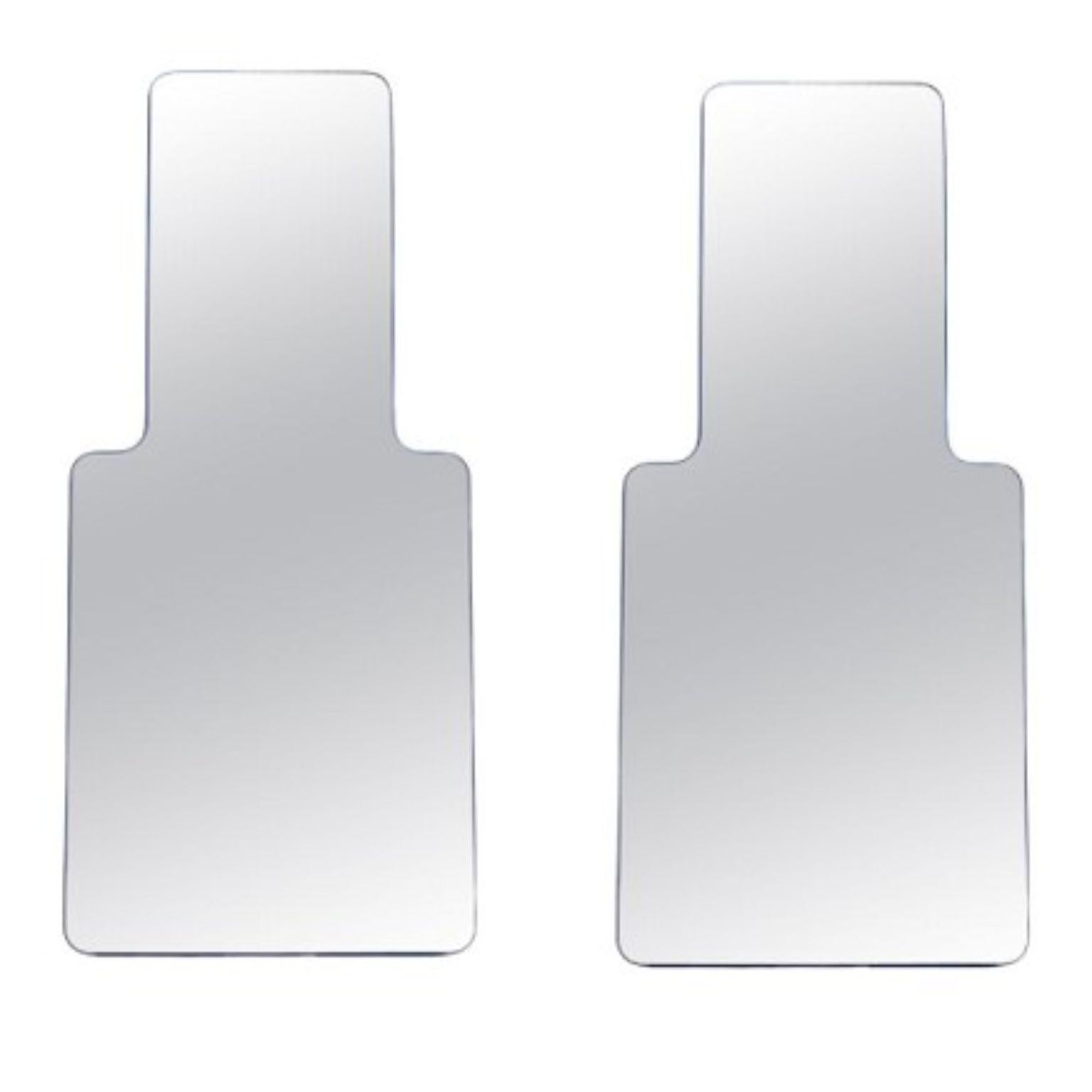 Set of 2 loveself 03 mirrors by Oito
Dimensions: D 70 x W 4 x H 180 cm
Materials:Peinting mdf, silver glass mirror

LOVESELF is a collection of mirrors created by our team of designers oito design . The mission of our collection is to call