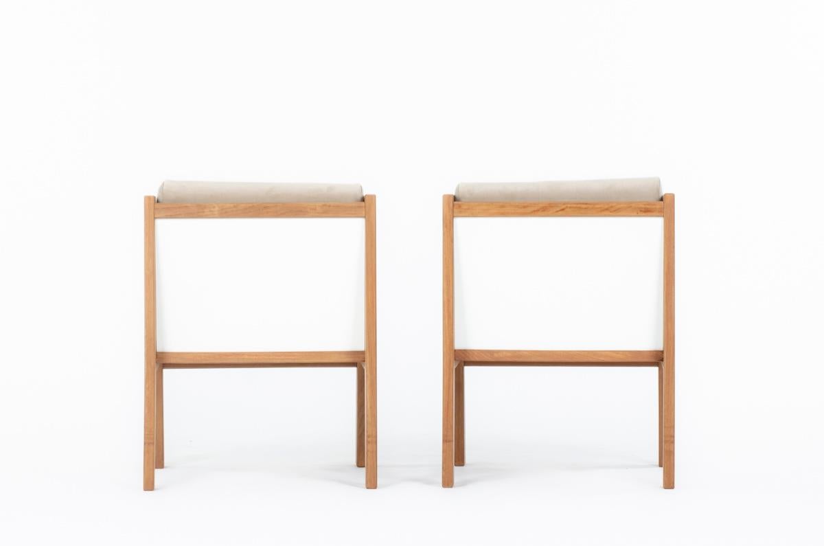 Francese Set di 2 sedie basse di Andre Sornay, 1960 in vendita