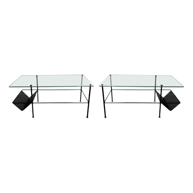 Set of 2 Low Tables by Mathieu Matégot, France, 1960s