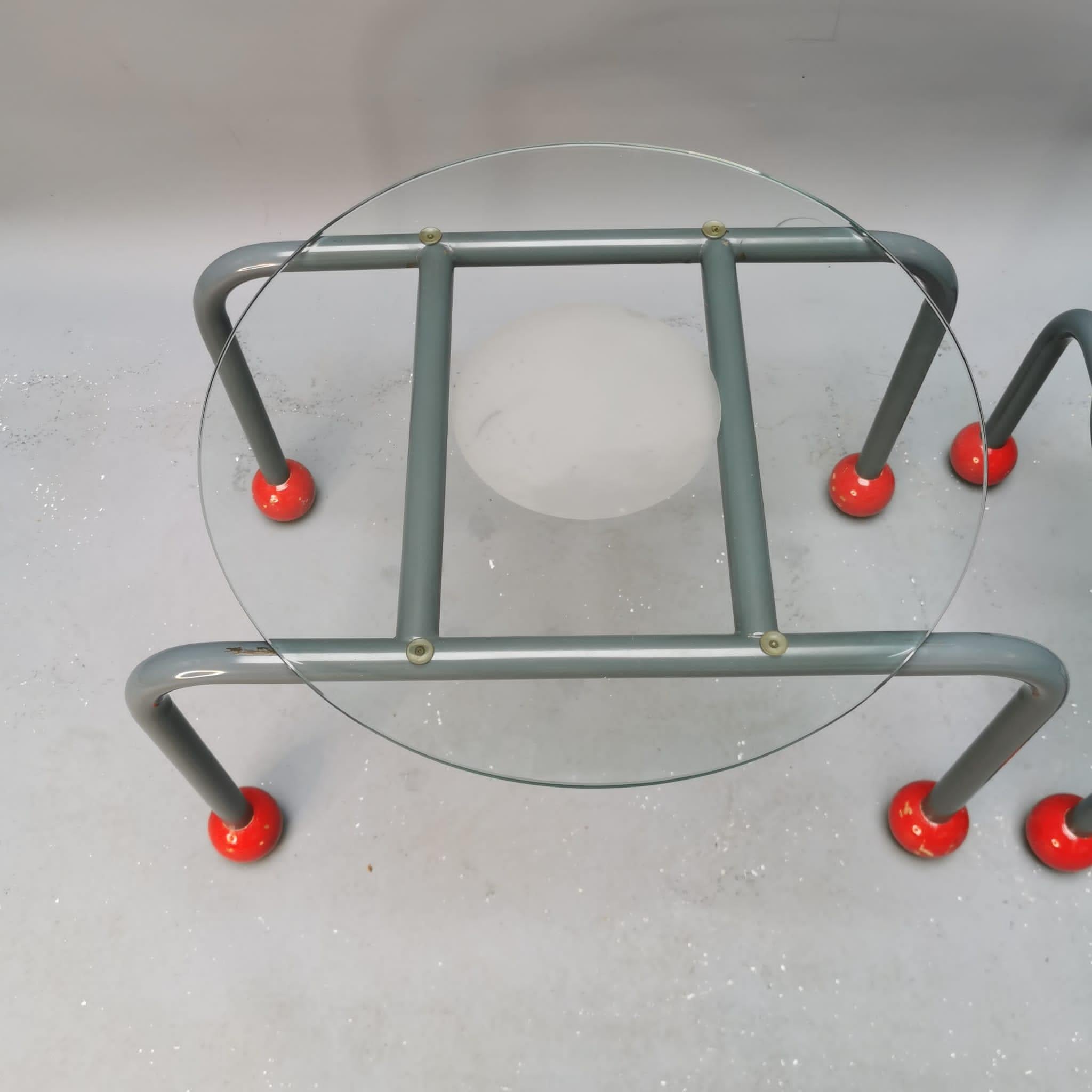 Post-Modern Set of 2 low tables, Nanda Vigo style For Sale