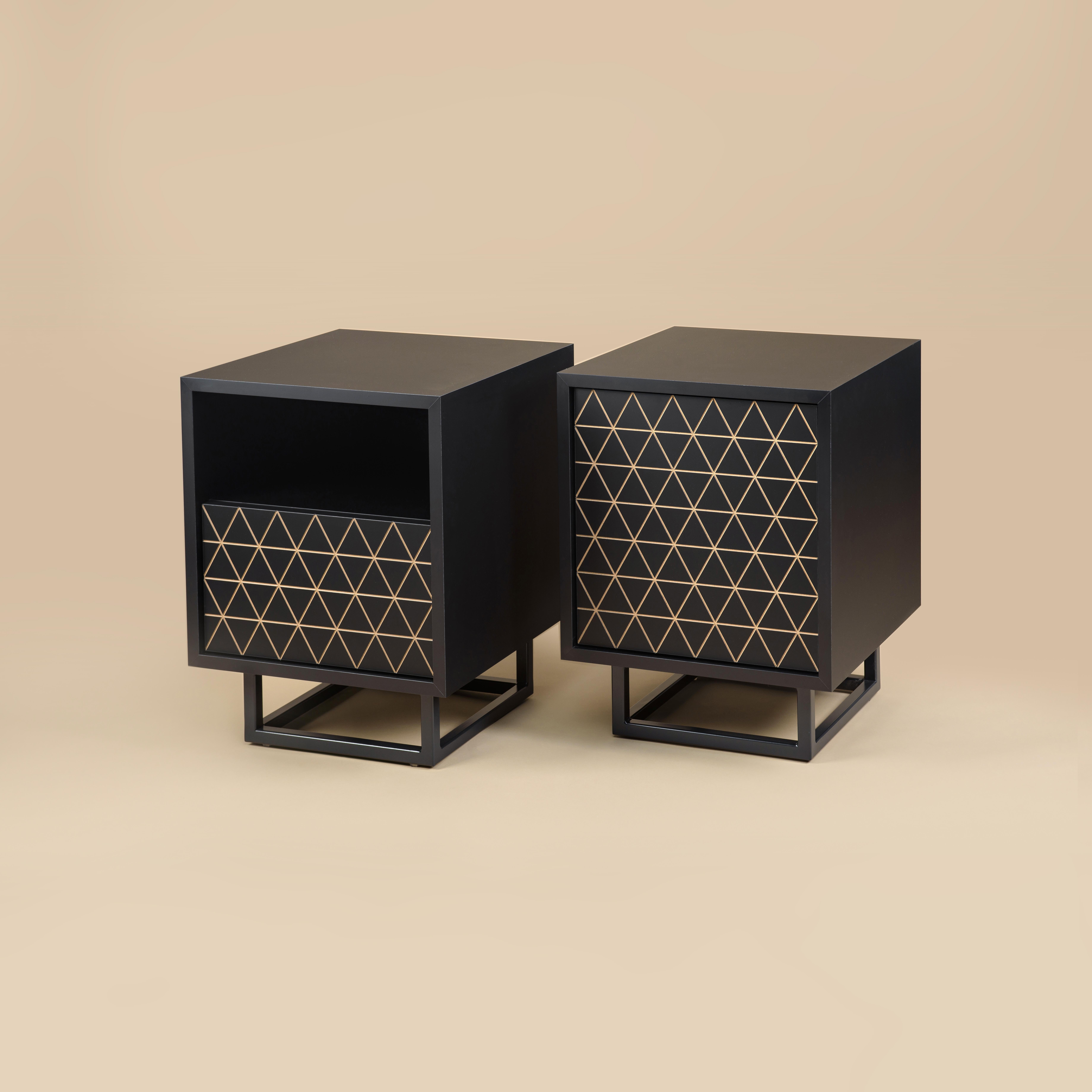 Post-Modern Set of 2 Lowbo XS Nightstands by Phormy For Sale