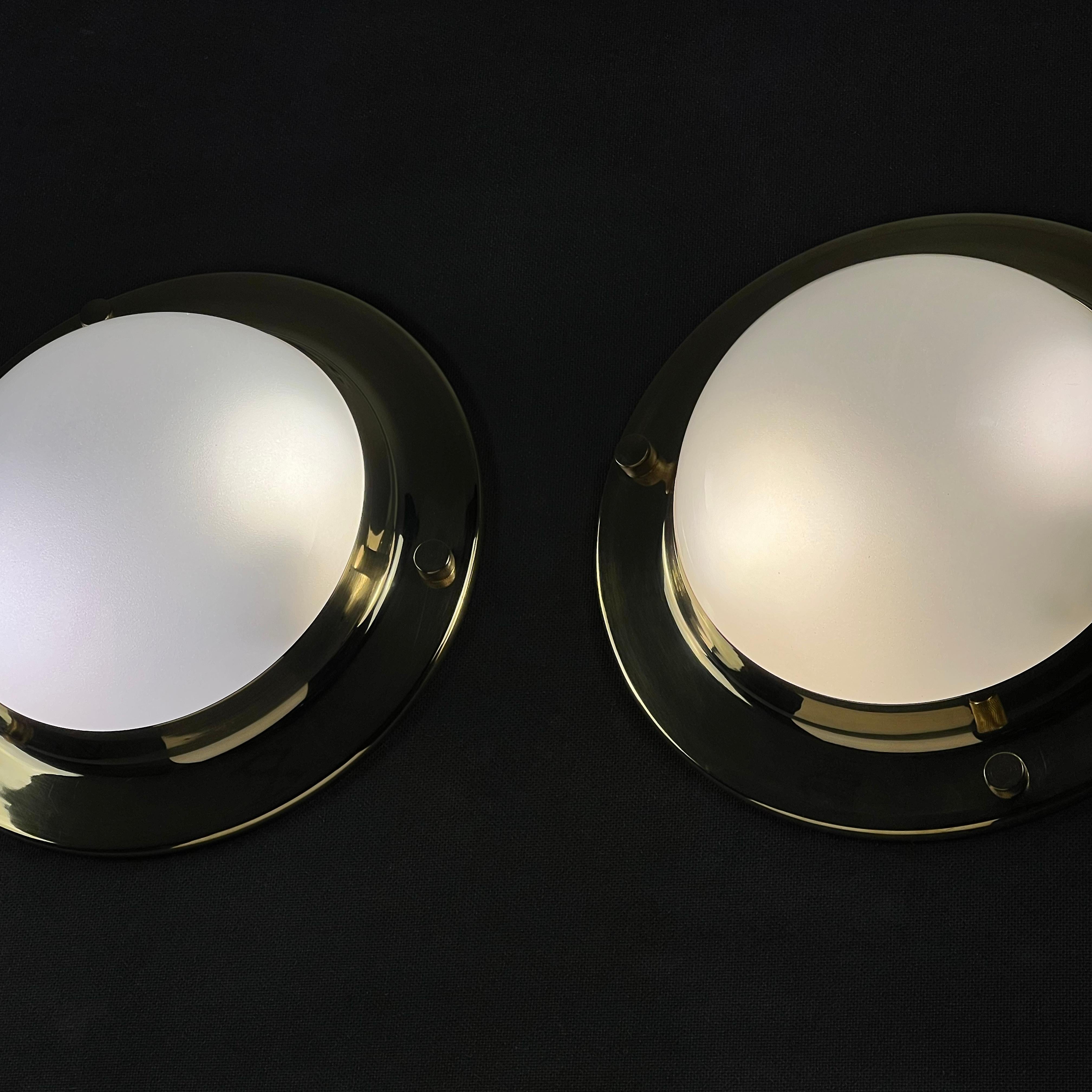 Mid-20th Century Set of 2 LSp6 Flush Mount / Wall Sconces by Luigi Caccia Dominioni for Azucena For Sale