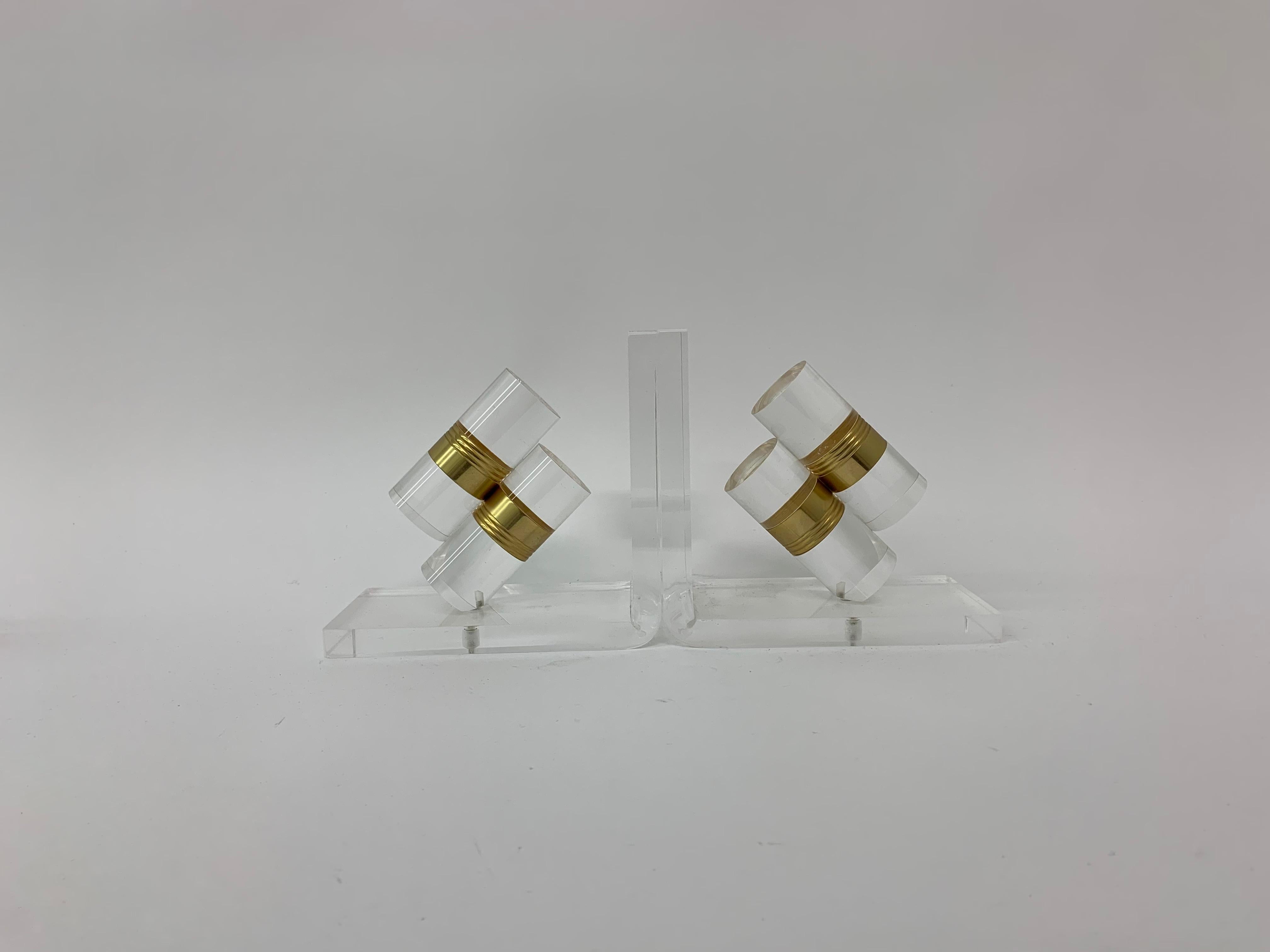 Set of 2 Lucite Book Ends, 1970’s 4
