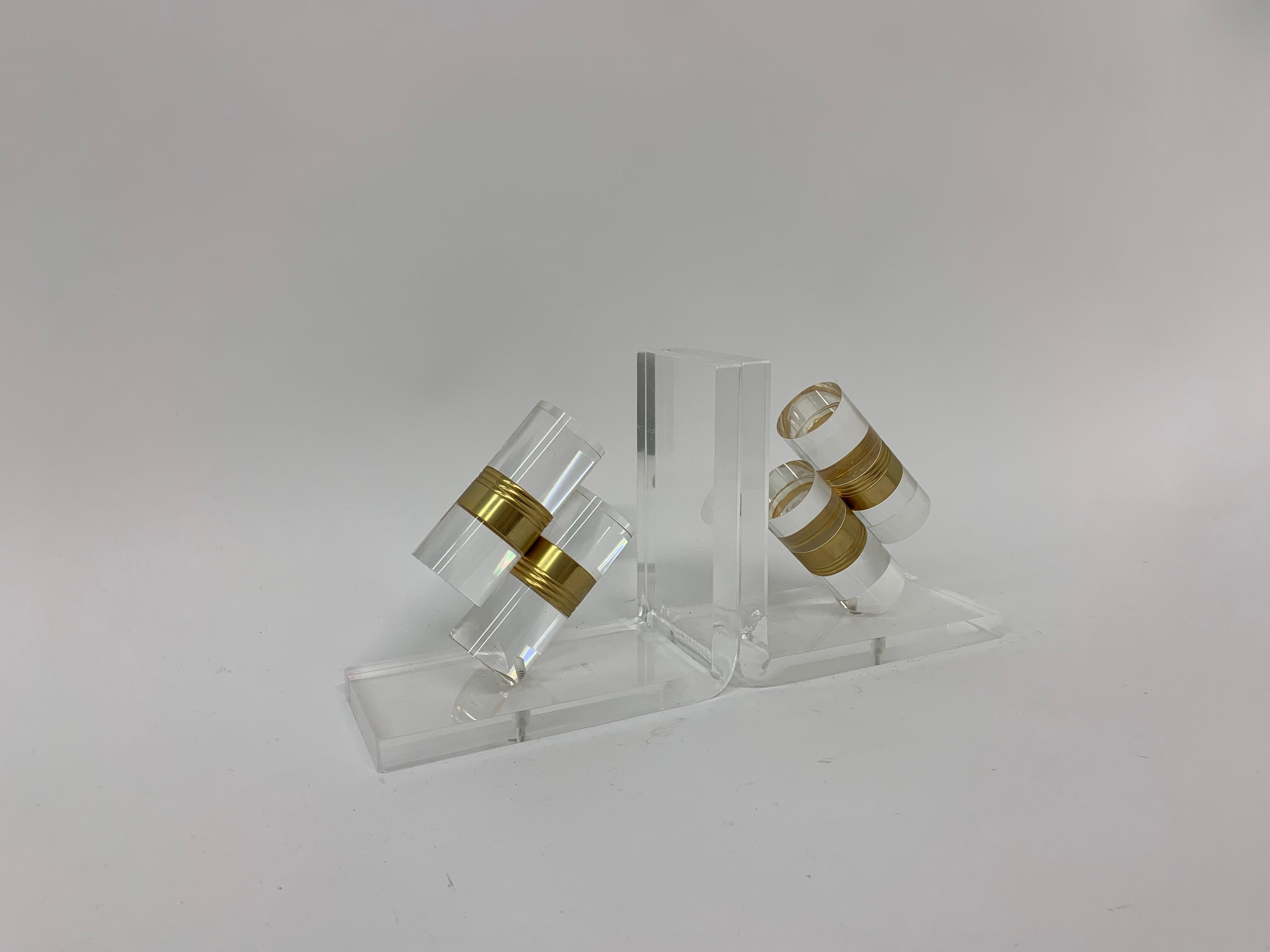 Late 20th Century Set of 2 Lucite Book Ends, 1970’s