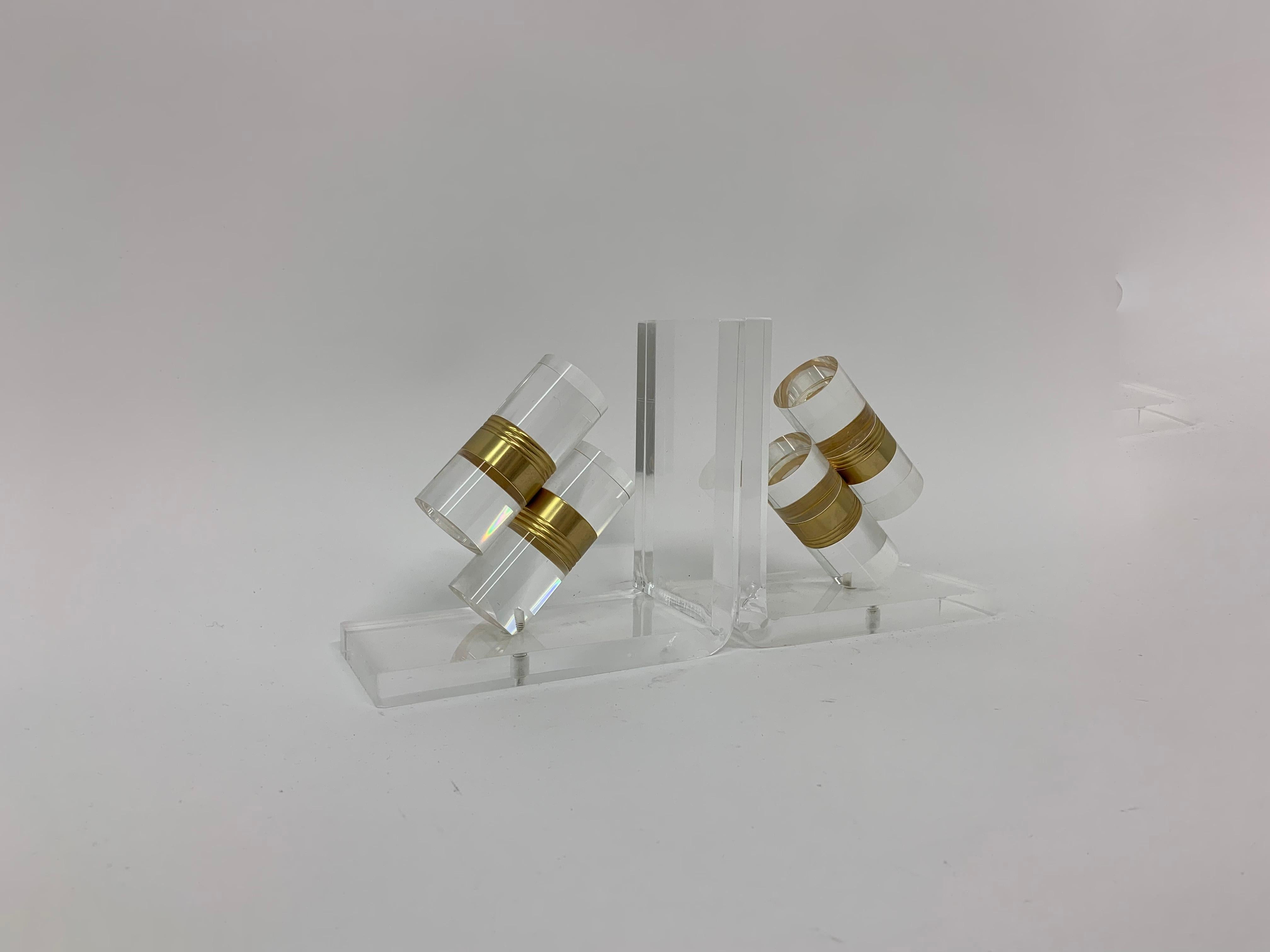Set of 2 Lucite Book Ends, 1970’s 1
