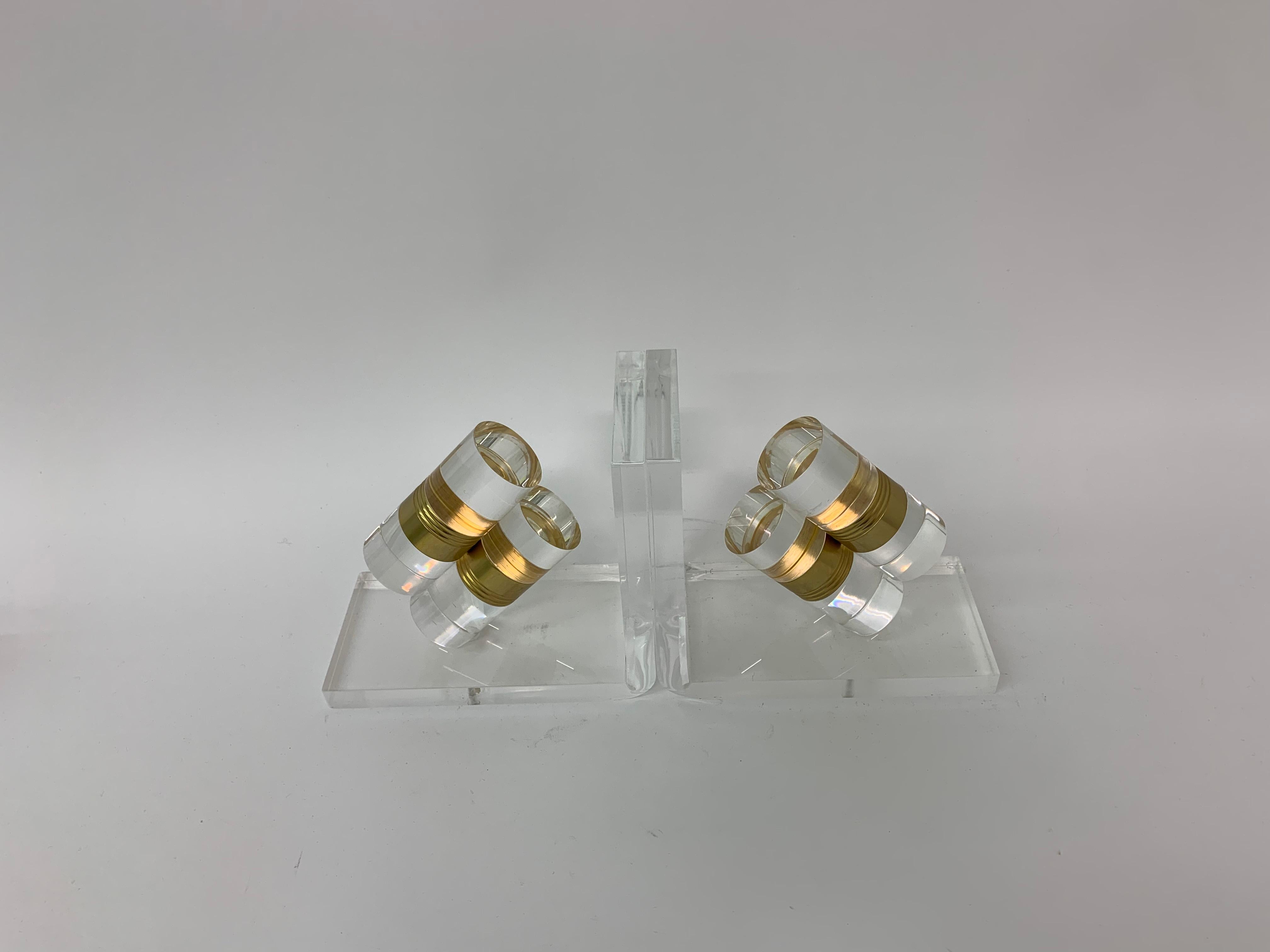 Set of 2 Lucite Book Ends, 1970’s 2