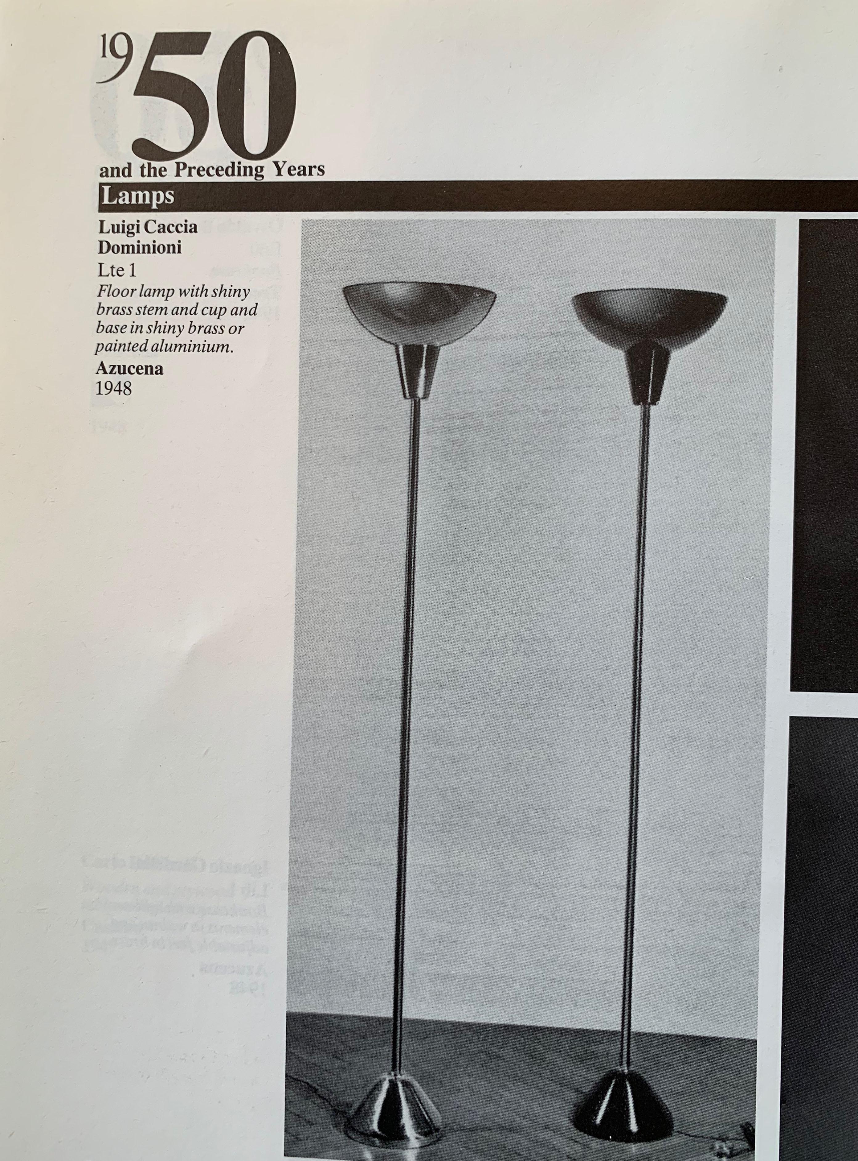 Set of 2 Luigi Caccia Dominioni Floorlamps Manufactured by Azucena in 1948 7